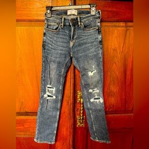 Abercrombie boys destructed denim straight slim 11/12 jeans